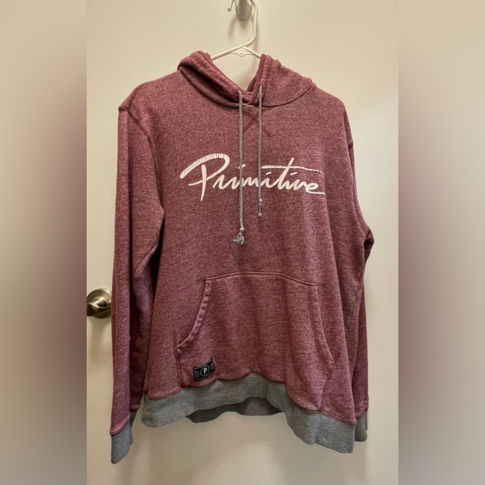 Primitive Women's Burgundy/Heather Gray Hoodie Sweater